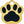 Small Paw Gold & Black Pet ID Tag
