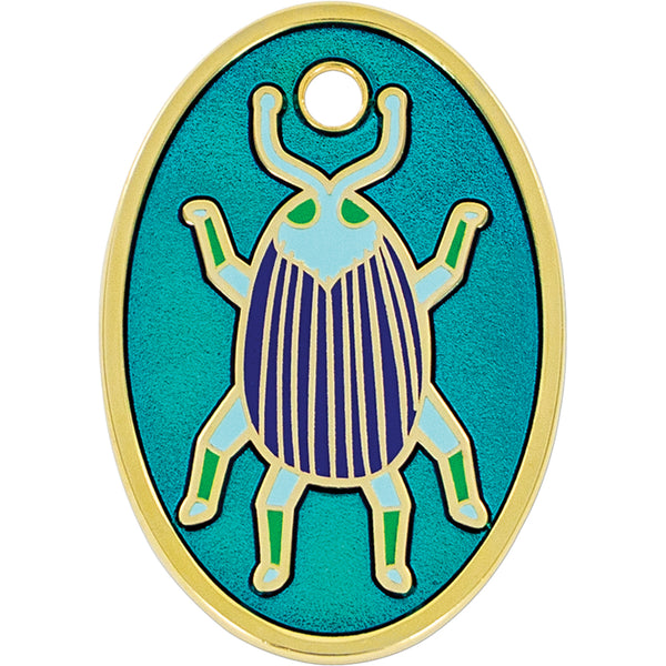 Large Oval Shimmer Beetle Pet Tag