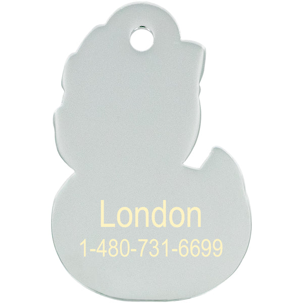 Rubber Duck Pet Tag, Pink Bow