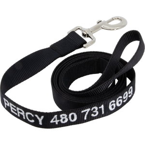 Personalized Nylon Pet Leash Black