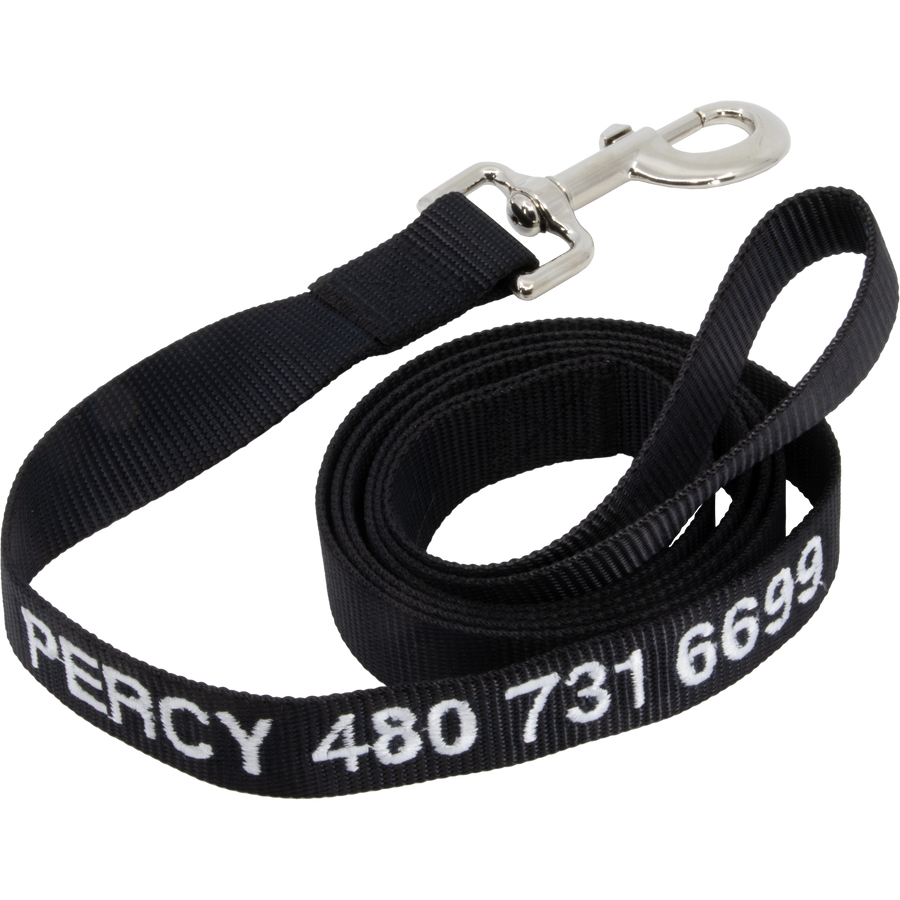 Personalized Nylon Pet Leash Black