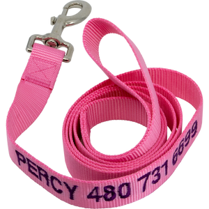 Personalized Nylon Pet Leash Pink