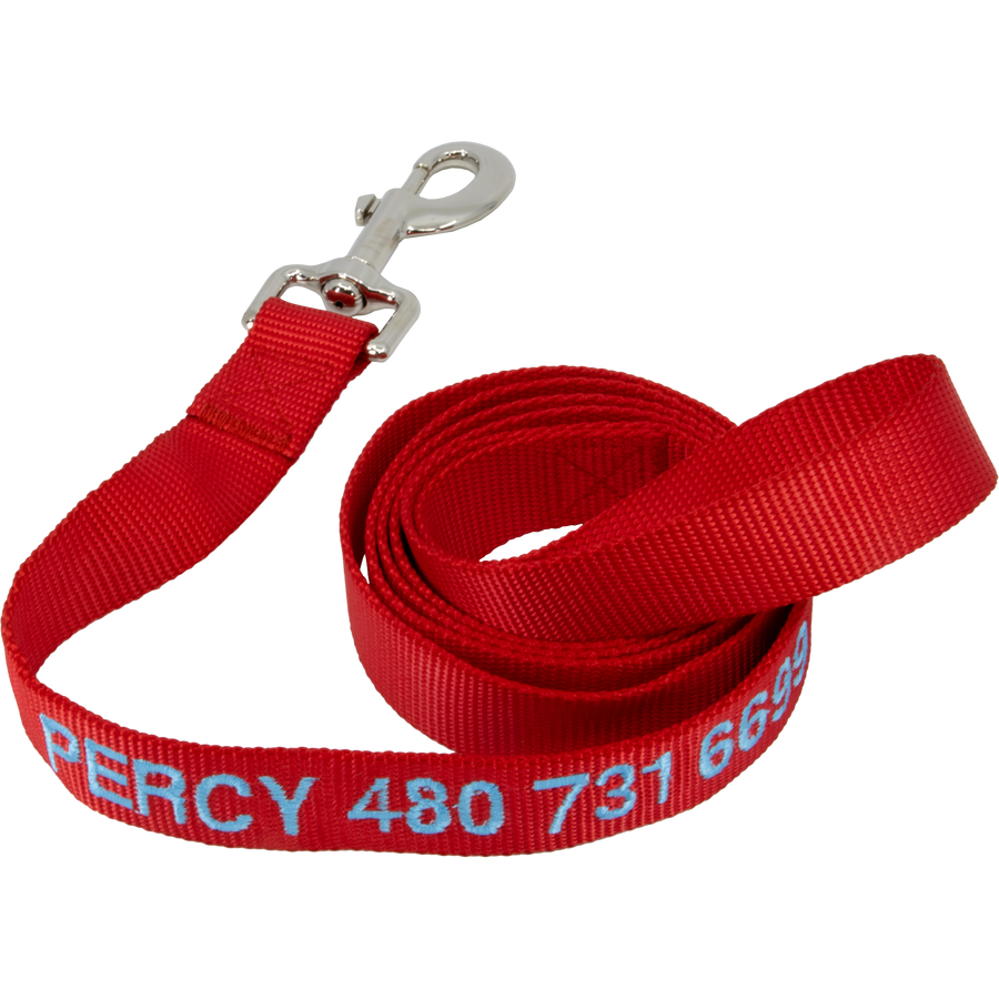 Personalized Nylon Pet Leash Red