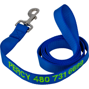 Personalized Nylon Pet Leash Royal Blue