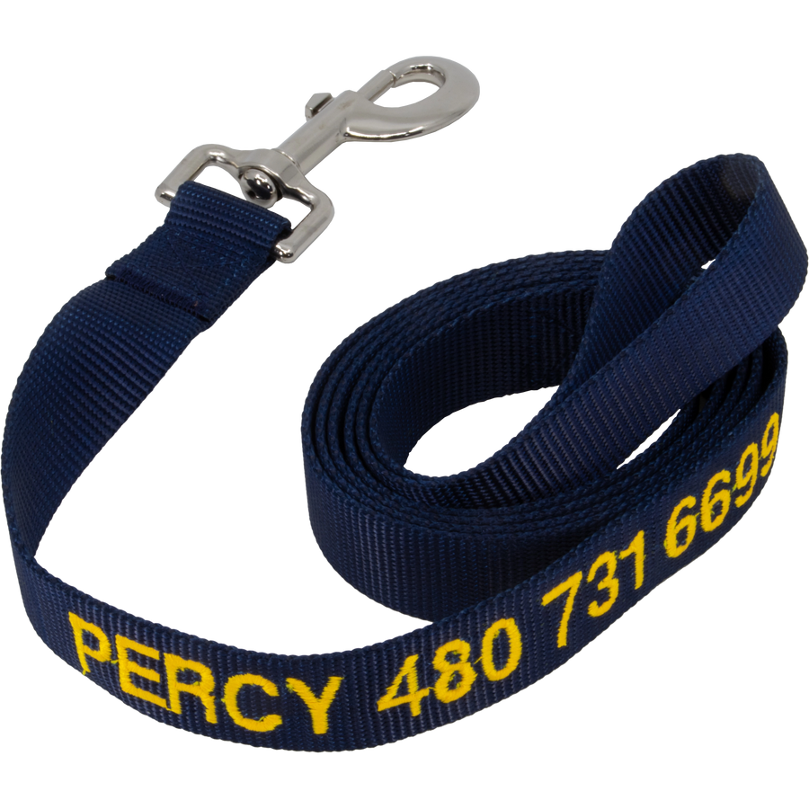 Personalized Nylon Pet Leash Navy Blue