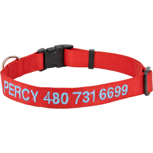 Personalized Nylon Pet Collar Red