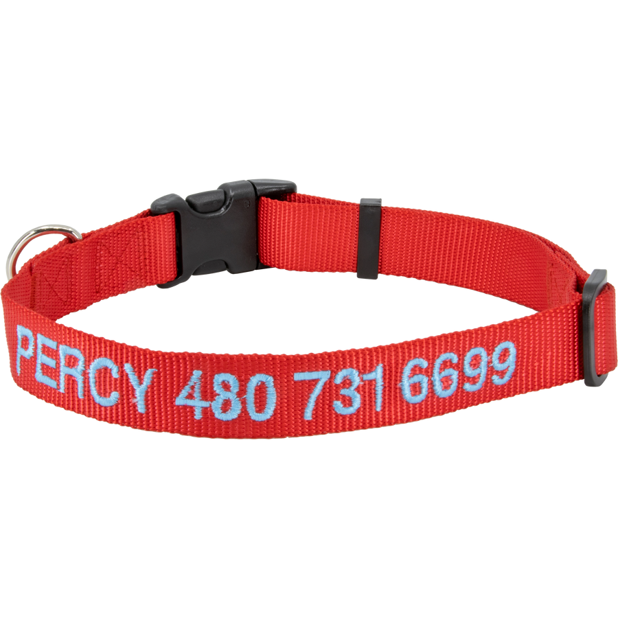 Personalized Nylon Pet Collar Red