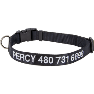 Personalized Nylon Pet Collar Black