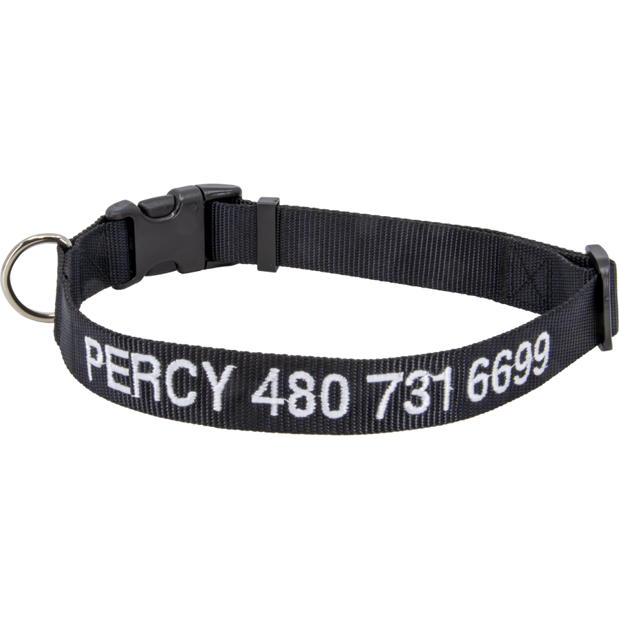 Personalized Nylon Pet Collar Black