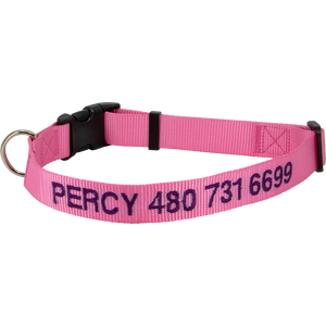 Personalized Nylon Pet Collar Pink