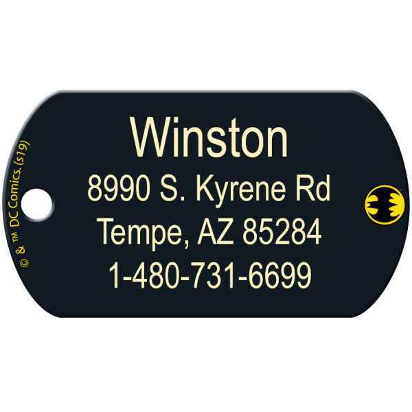 Batman Logo Large Circle Pet ID Tag