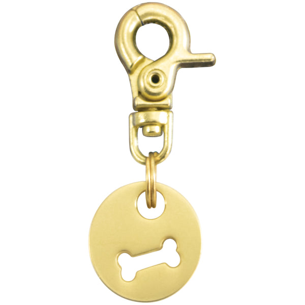 Bone Cut-Out, Gold Tag Charm
