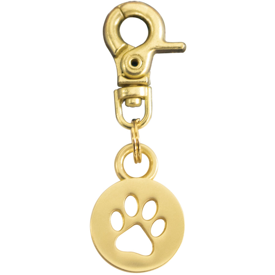 Paw Cut-Out Gold Tag Charm