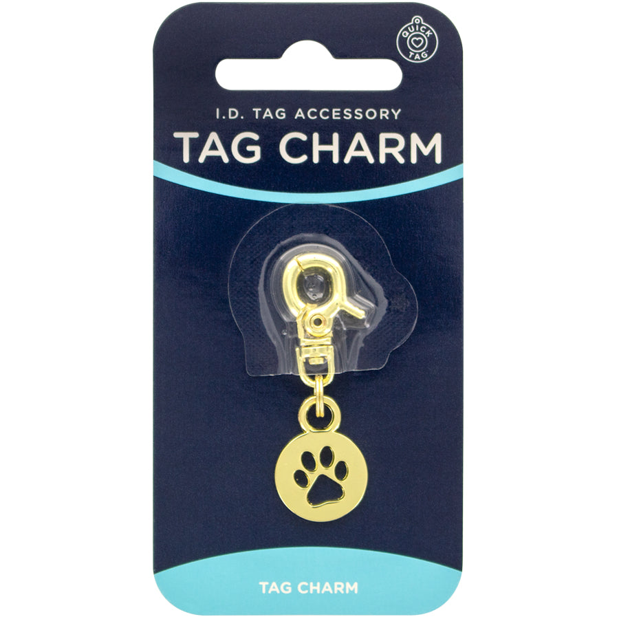 Paw Cut-Out Gold Tag Charm
