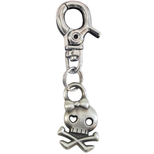 Skull and Crossbones Silver Tag Charm