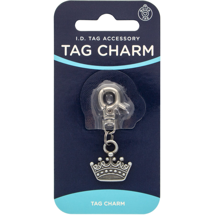 Crown, Antique Silver Tag Charm