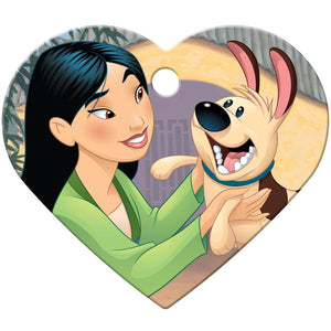 Mulan Large Heart Disney Princess Pet ID Tag - Mulan