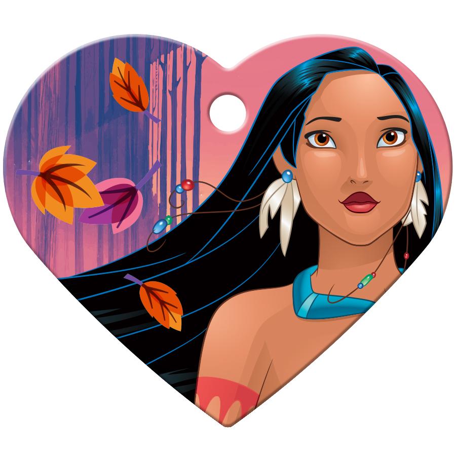 Pocahontas Large Heart Disney Princess Pet ID Tag - Pocahontas
