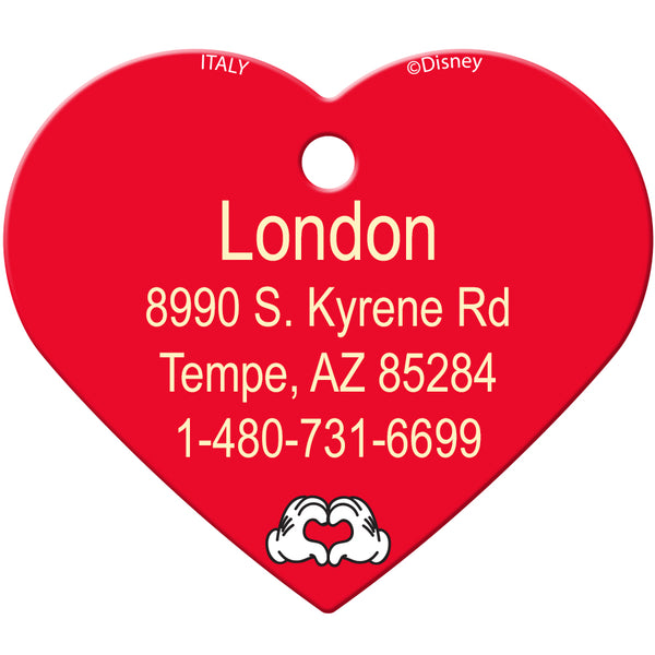 Minnie Mouse Large Heart Disney Pet ID Tag