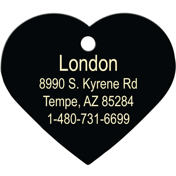Dogs rule Pet ID Tag, Large Mauve Heart