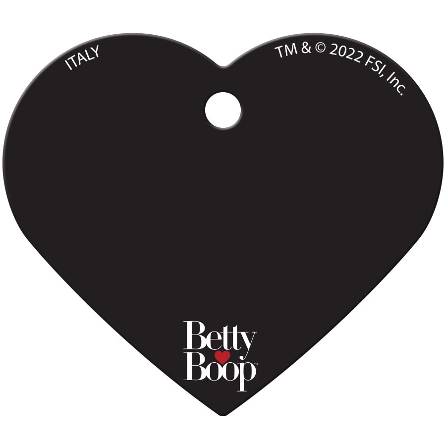 Betty Boop Pet ID Tag, Large  Rainbow Stripe Heart