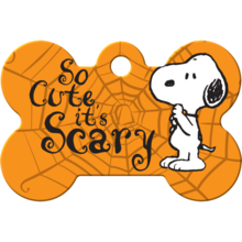 Snoopy Cute Scary Medium  Bone Pet ID Tag