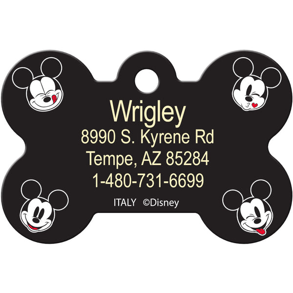 Mickey Mouse Print Medium Bone Disney Pet ID Tag