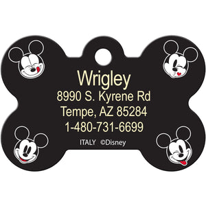 Mickey Mouse Print Medium Bone Disney Pet ID Tag