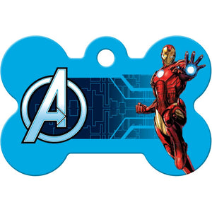 MARVEL Avengers Iron Man Pet ID Tag, Medium Bone
