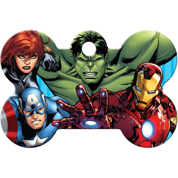 MARVEL Avengers Multi Hero Pet ID Tag, Medium Bone