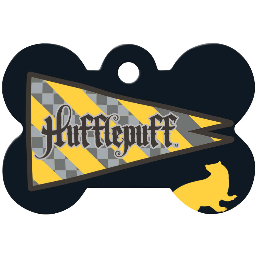 Medium Bone Harry Potter Hufflepuff Flag, Pet ID Tag