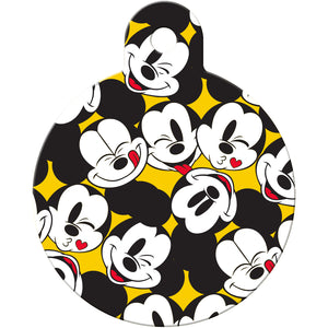 Mickey Mouse Pattern Large Circle Disney Pet ID Tag