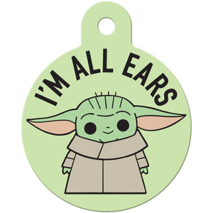 Baby Yoda "I'm All Ears" Star Wars Large Circle Pet ID Tag