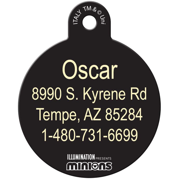 Minion Peace Sign Circle Pet ID Tag