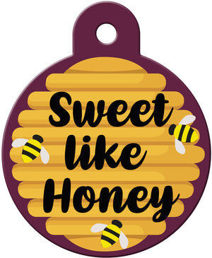 "Sweet Like Honey" Honeybee Pet ID Tag, Large Circle