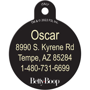 Betty Boop Red Polka Dot Pet ID Tag, Large Circle