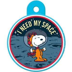 Peanuts Space Need Space, Large Circle Pet ID Tag