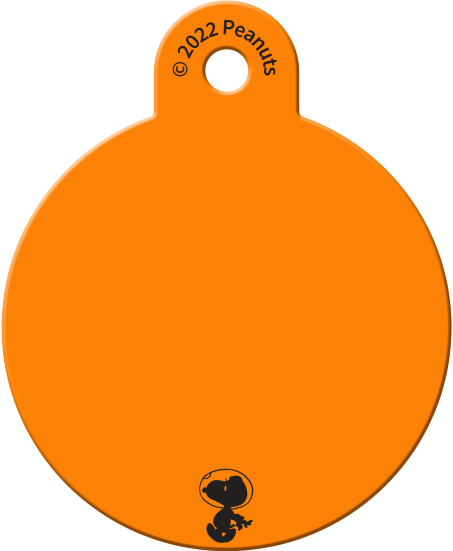 Peanuts Space Orange Stars Large Circle Pet ID Tag