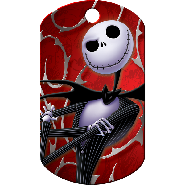 Skellington Large Red Military Disney Pet ID Tag