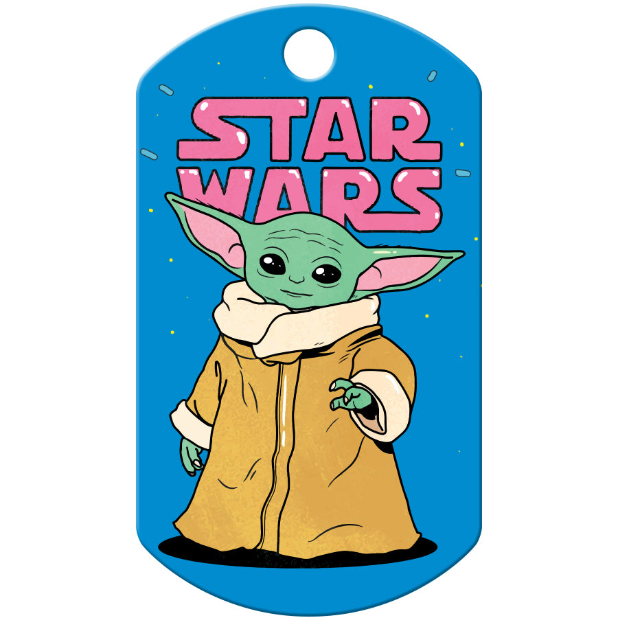 Baby Yoda with logo Large Military Star Wars Pet ID Tag – Quick-Tag