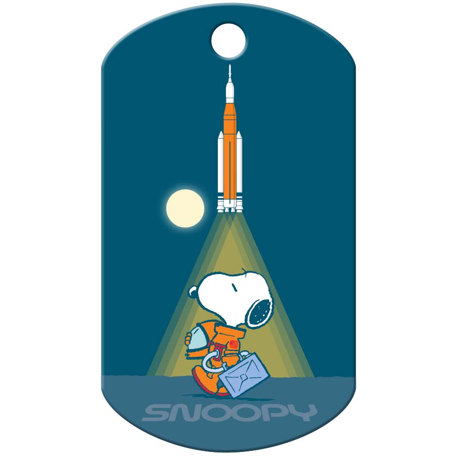 Peanuts Space Rocket, Military Shape Pet ID Tag