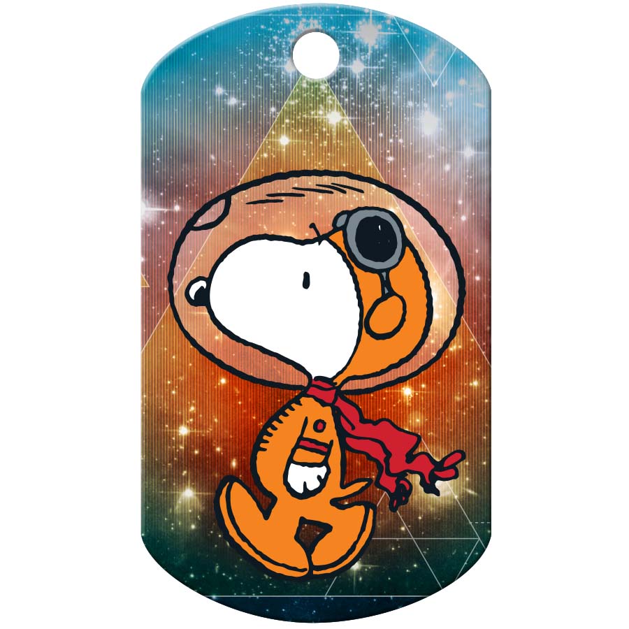 Peanuts Space Galaxy Military Shape Pet ID Tag