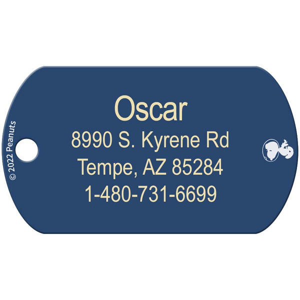 Peanuts Space Group, Military Shape Pet ID Tag