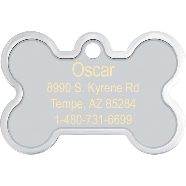 "I'm Lost, Someone Call My Mom" Pet ID Tag, Medium Bone