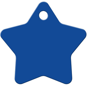 Blue Anodized Aluminum Large Star Pet ID Tag