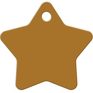 Dark Gold Anodized Aluminum Large Star Pet ID Tag