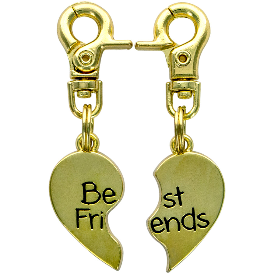 Best Friends Heart, Gold Tag Charm