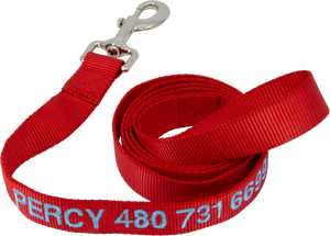 Personalized Nylon Pet Leash Red