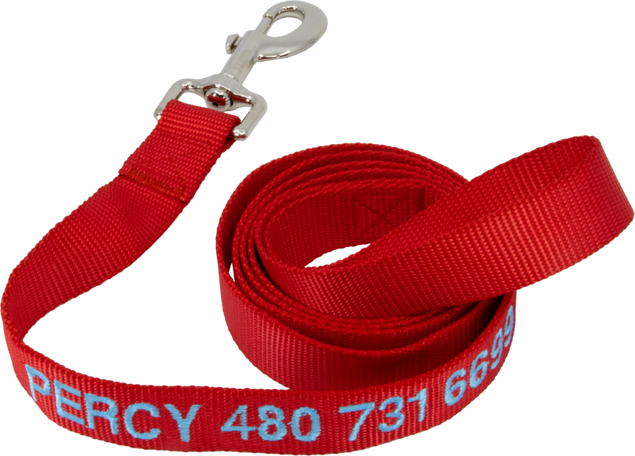 Personalized Nylon Pet Leash Red
