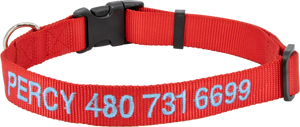 Personalized Nylon Pet Collar Red